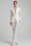 White Peak revers tweedelige Boho Damespakken met mouwen