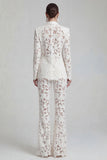 White Peak revers tweedelige Boho Damespakken met mouwen