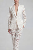 White Peak revers tweedelige Boho Damespakken met mouwen