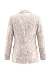 Champagne en roze tweedelige bloemen met piek revers dubbelgeknoopte galapakken