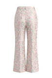 Champagne en roze tweedelige bloemen met piek revers dubbelgeknoopte galapakken