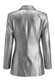 2-delige grijze Wide Leg Sjaal Revers Prom Pakken met Strik