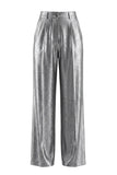 2-delige grijze Wide Leg Sjaal Revers Prom Pakken met Strik