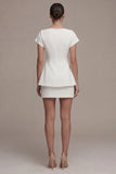 Bodycon Bateau halsmuts mouwen Kleine witte jurk