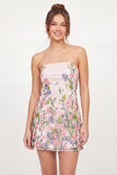 Tule strapless Floral Bodycon geborduurde roze Mini Homecoming jurk