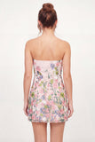 Tule strapless Floral Bodycon geborduurde roze Mini Homecoming jurk