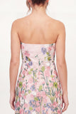 Tule strapless Floral Bodycon geborduurde roze Mini Homecoming jurk
