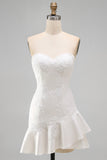 Ivory Sweetheart A-Line geappliqueerde kralenjurk met ruches