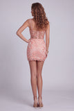 Sprankelende watermeloen Bodycon korset Bloemen Korte Cocktailjurk