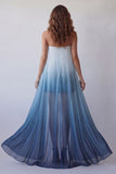 Lake Blue Chiffon strapless bodycon mini formele jurk