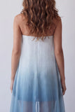 Lake Blue Chiffon strapless bodycon mini formele jurk