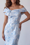 Zeemeermin Off The Shoulder Lichtblauwe Lange Formele Jurk