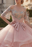 Blush baljurk met off-shoulder gerimpelde quinceañera-jurk