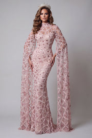 High Neck Blush pailletten Mermiad Pageant Pageant Jurk