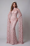 High Neck Blush pailletten Mermiad Pageant Pageant Jurk