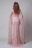 High Neck Blush pailletten Mermiad Pageant Pageant Jurk