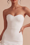 Sweetheart Bodycon Witte 3D Bloemen Minijurk