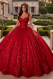 Baljurk korset Rode pailletten quinceañera jurk