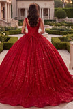 Baljurk korset Rode pailletten quinceañera jurk