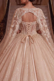 Champagne V-hals korset baljurk quinceañera jurk met cape mouwen