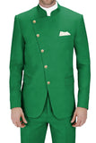Koninklijk blauwe enkelrijzige tweedelige herengala-pakken