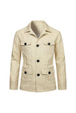 Beige Notch Notel Enkelborstige Herenjas