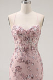 Blush Bodycon Halter Hals, Doorschijnende Corset Pailletten, Homecoming Jurk