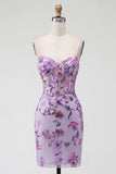 Blush Bodycon Halter Hals, Doorschijnende Corset Pailletten, Homecoming Jurk