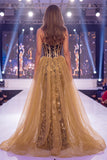 Glitterend zwart gouden zeemeermin pailletten sweetheart korset lange pageant jurk met sjerp