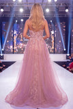 Mermaid Blush Sweetheart Korset met kralen met bloemen lange pageant jurk met sjerp