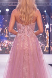 Mermaid Blush Sweetheart Korset met kralen met bloemen lange pageant jurk met sjerp