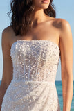 Glinsterende, strapless pailletten bodycon korset minijurk