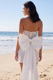 Ivoor strapless bodycon pailletten korset minijurk met strik