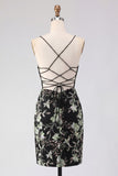 Roze bloemenkorset pailletten bodycon homecomingjurk