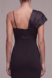 Zeemeermin Spaghetti Bandjes Midi Black Tie jurk met strik