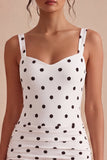 Zwart-Witte Polka Dots Bodycon Afstudeerjurk