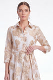 Champagne A-lijn Jacquard Long Mother Of the Bride jurk met riem