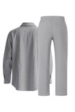 Lichtblauwe linnen heren Co-Ord set in 2 delen