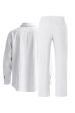 Lichtblauwe linnen heren Co-Ord set in 2 delen