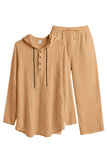 Casual tweedelige outfits Lichtgewicht capuchon met lange mouwen en losse broekset