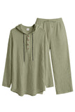Casual tweedelige outfits Lichtgewicht capuchon met lange mouwen en losse broekset