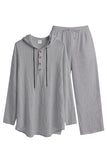 Casual tweedelige outfits Lichtgewicht capuchon met lange mouwen en losse broekset
