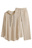 Casual tweedelige outfits Lichtgewicht capuchon met lange mouwen en losse broekset