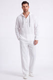 Casual tweedelige outfits Lichtgewicht capuchon met lange mouwen en losse broekset