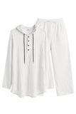 Casual tweedelige outfits Lichtgewicht capuchon met lange mouwen en losse broekset