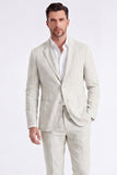 Beige linnen herenjas met inkeping