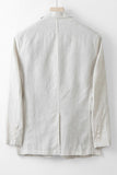 Beige linnen herenjas met inkeping