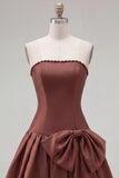 Mint strapless parels A-lijn homecomingjurk met strik