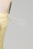 Gele bodycon met off-shoulder parels korset korte homecomingjurk met kralen