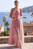 Dusty Rose strapless meermin-jurk met kralenbekleding en split